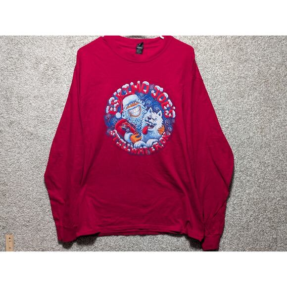 Vintage Y2K Eskimo Joe Christmas Men's Shirt Large Long-Sleeve T-Shirt Red Santa - Picture 1 of 8